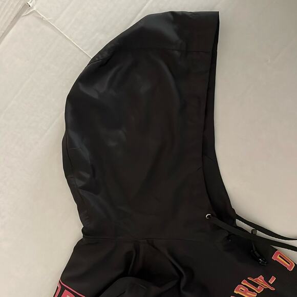 Harley Davidson Windbreaker Womens Size 2X Black Full Zip Pockets Hood Biker - Picture 12 of 16